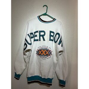 Super Bowl 1996 XXX Arizona Sweatshirt Vintage Legends White Steelers Cowboys Lg